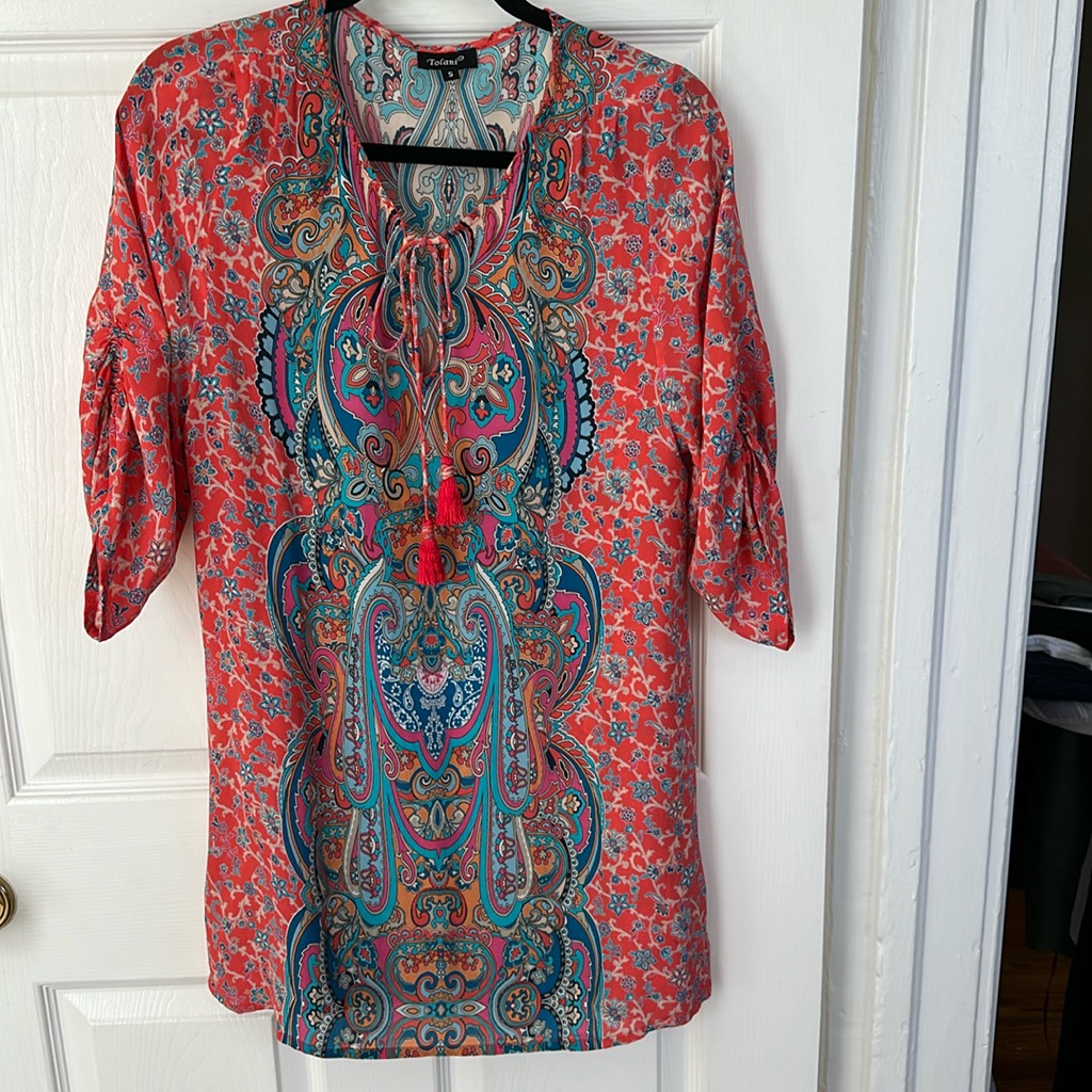 Tolani Silk Tunic Boxo Style Size S